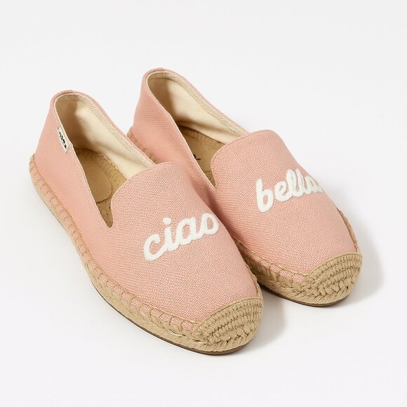 Soludos Ciao Bella Canvas Espadrilles Jute Sole Slip-On US 9 Pink Anthropologie - Picture 2 of 13